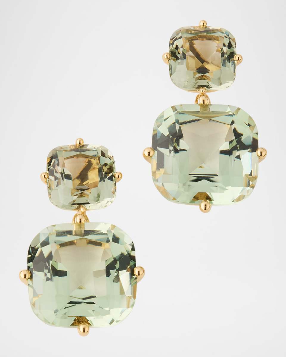 Gossip 18K Yellow Gold 2-Tier Prasiolite Earrings